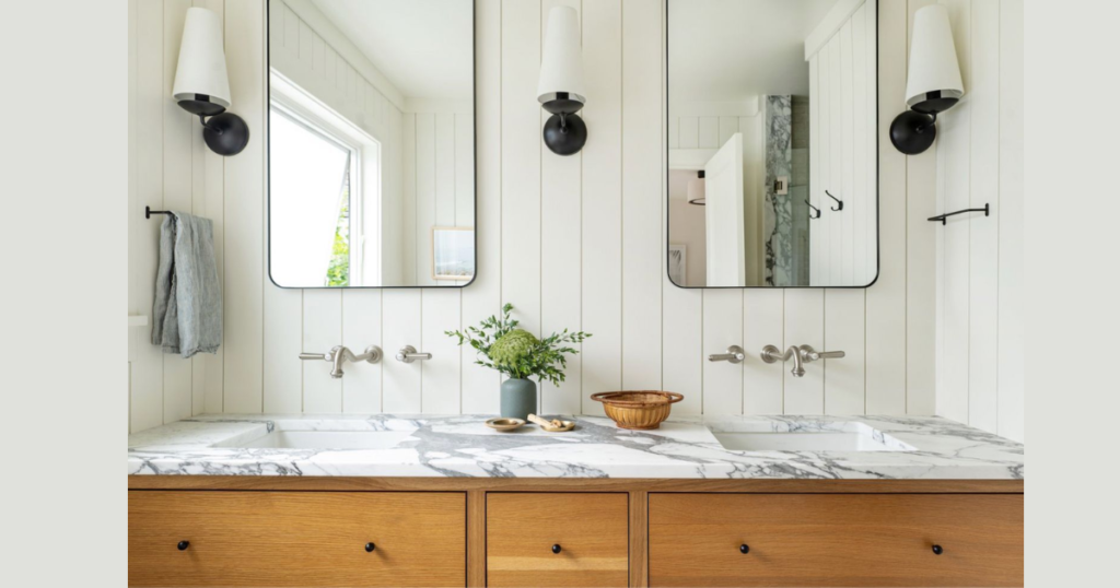 Vertical Shiplap for a Taller Bathroom Look