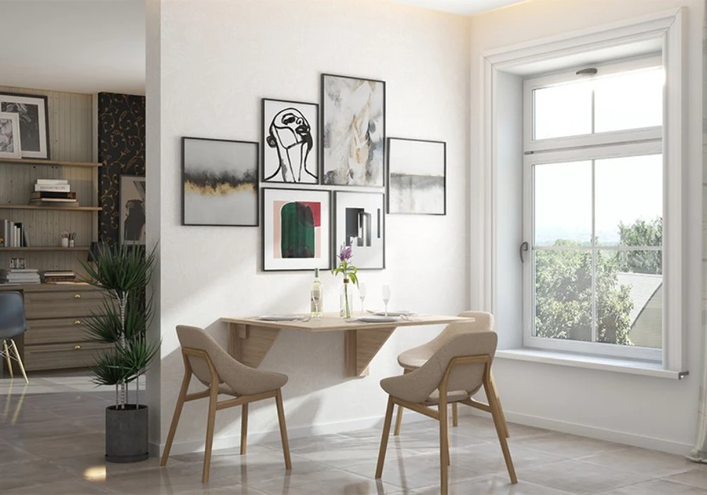 Wall-Mounted Dining Table Setup