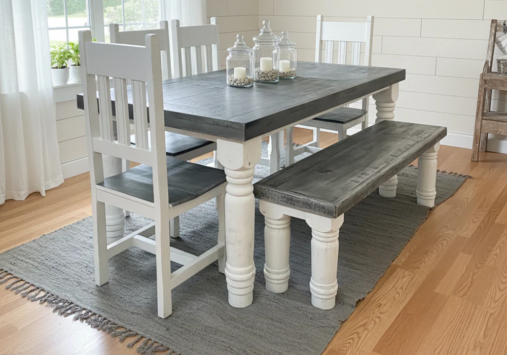 White Farmhouse Dining Table Design