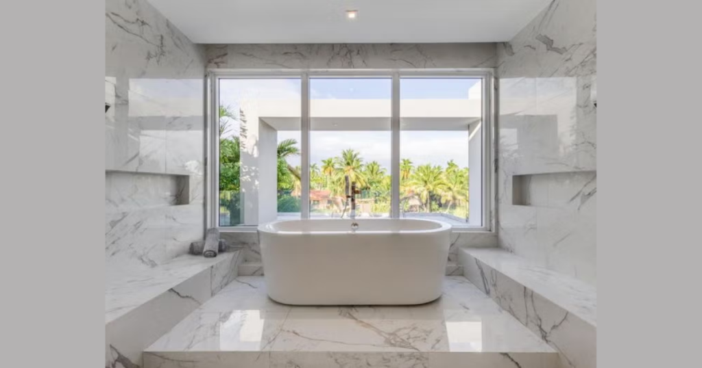 White Marble Bathroom for Elegant Style