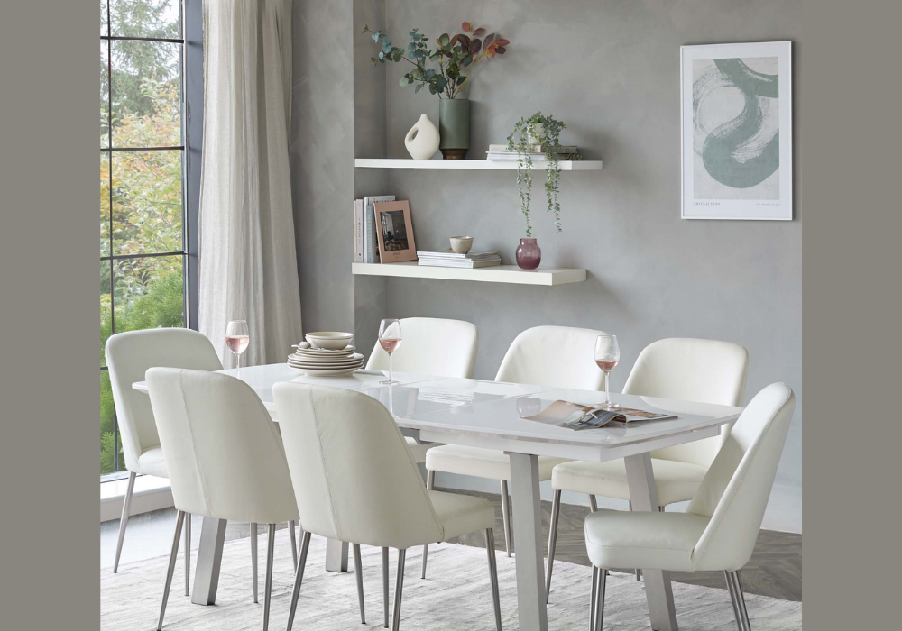 White Rectangular Dining Table for Bright Dining Rooms