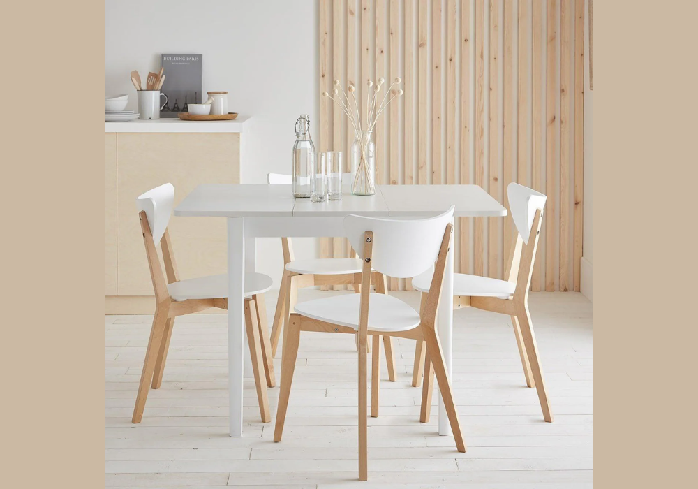 White Square Dining Table for Bright Spaces
