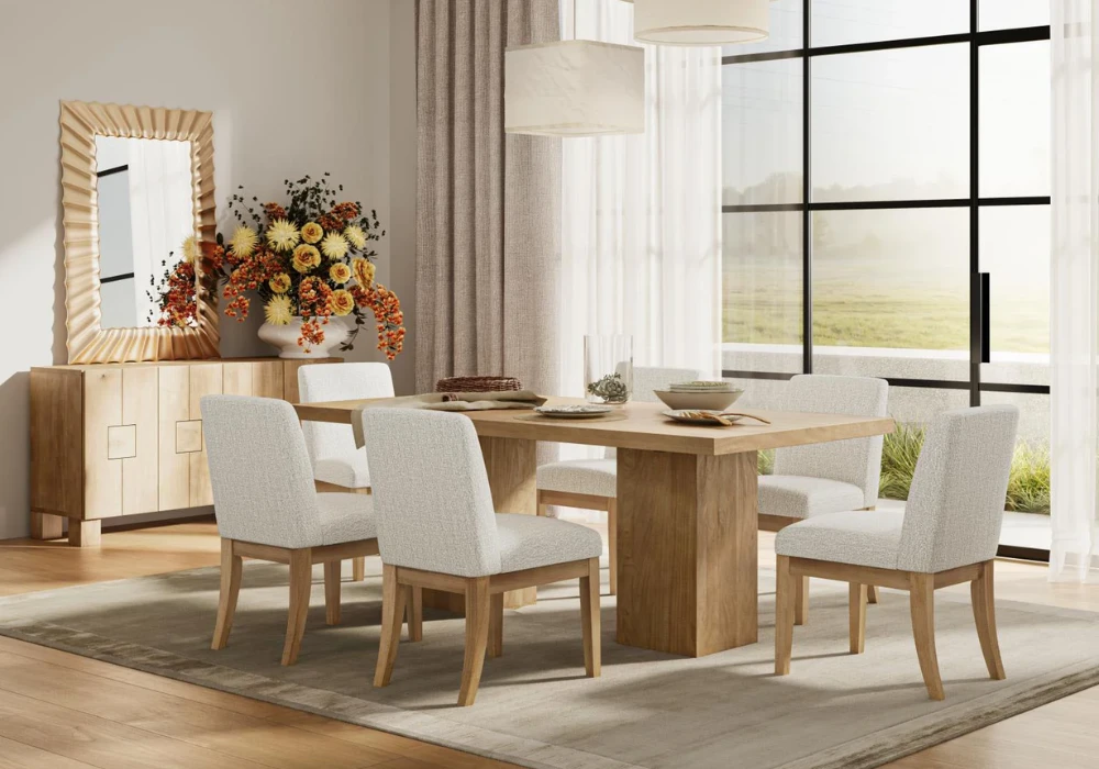 Window Side Dining Table With 6 Chairs for a Bright Setup