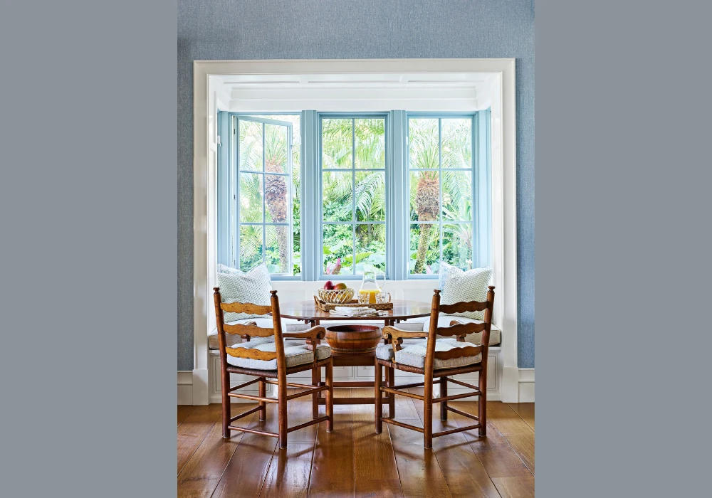 Window Side Dining Table With Two Cozy Chairs