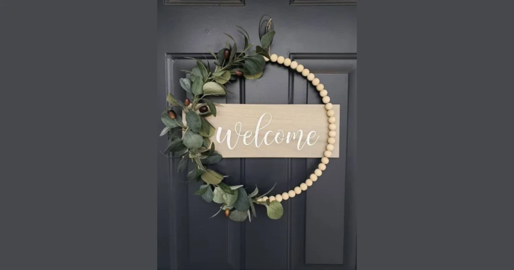 Wooden Bead Door Wreath