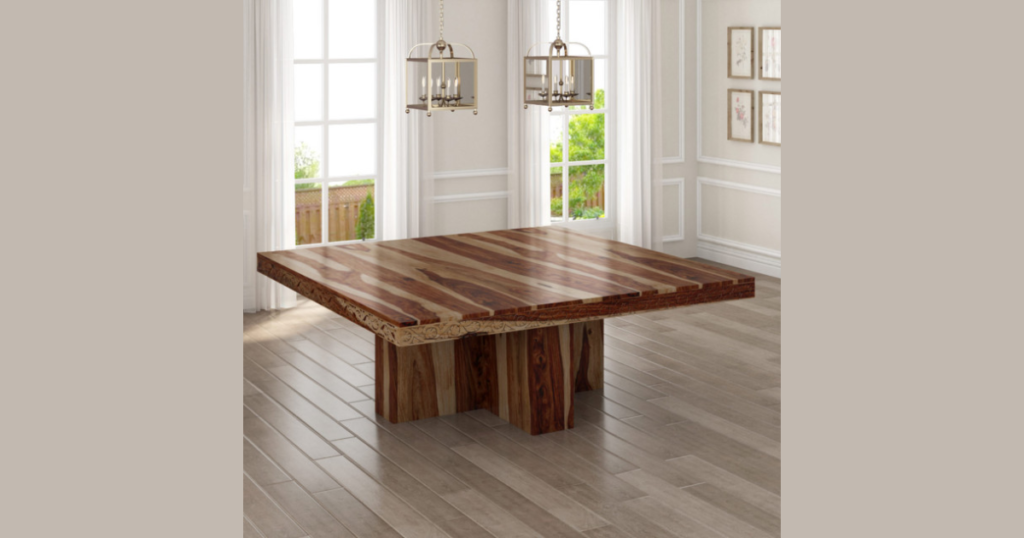 Wooden Block Dining Table Base Idea