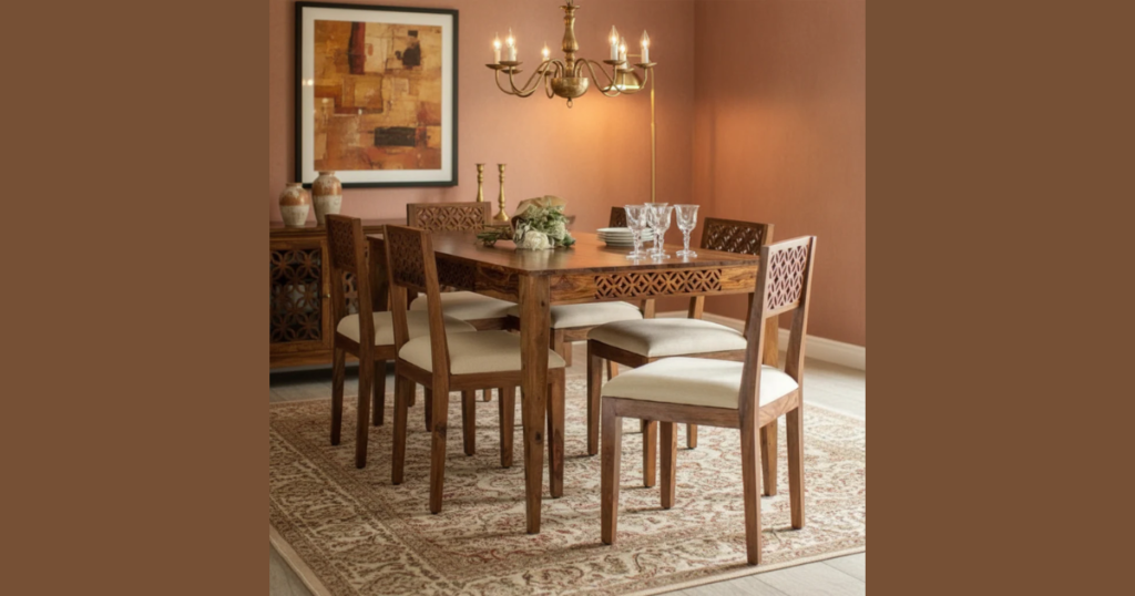 Wooden Dining Table Set with Matching Chairs