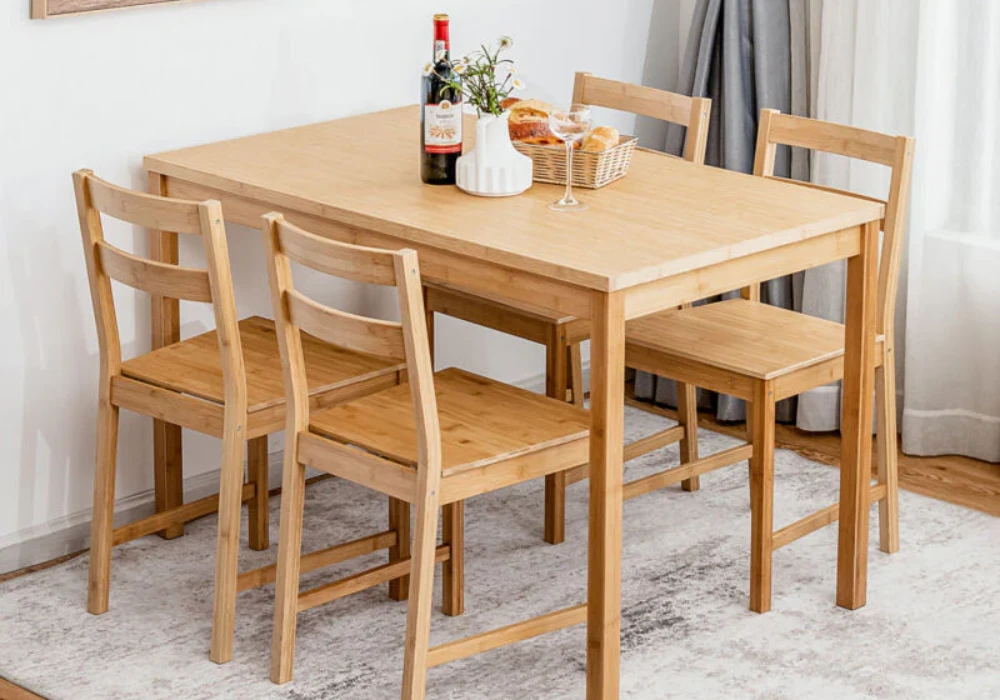 Wooden Dining Table With 4 Chairs for Everyday Warmth