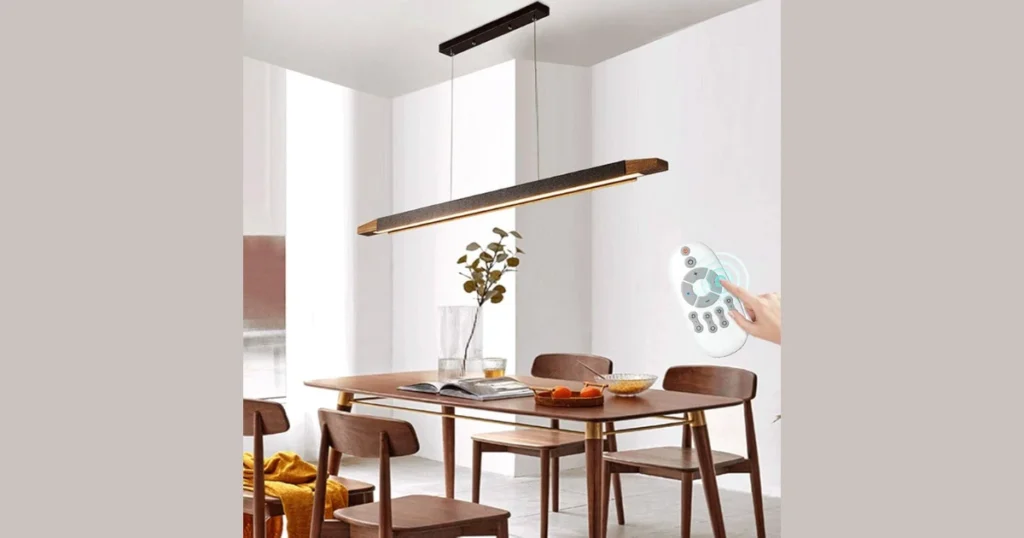 Wooden Frame Dining Table Lighting