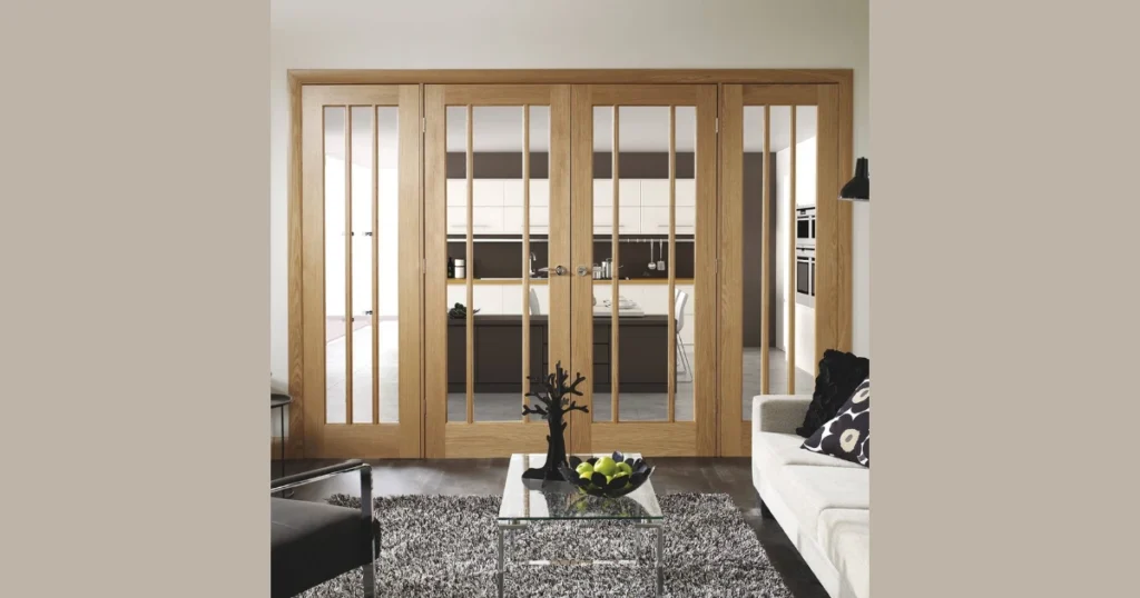Wooden Frame Door Partition