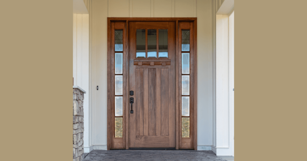 Wooden Front Door with Natural Grain