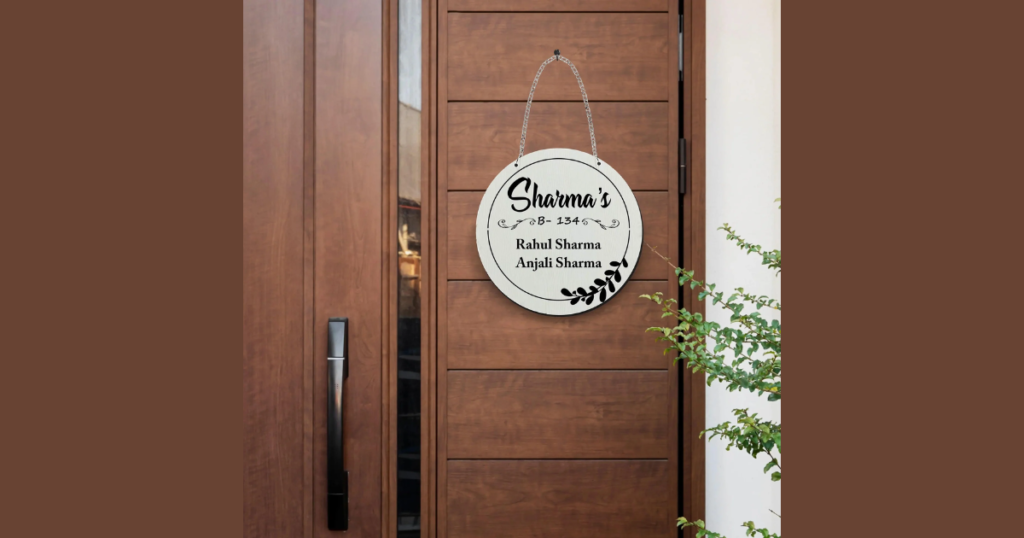 Wooden Name Plate Door Decor