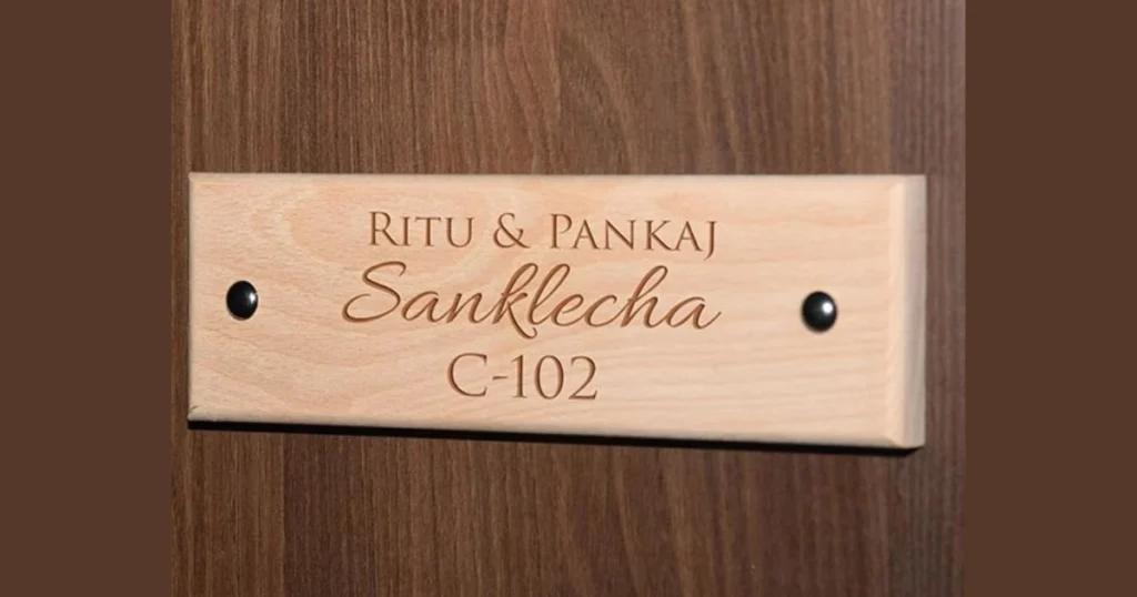 Wooden Name Plate Door Signage 