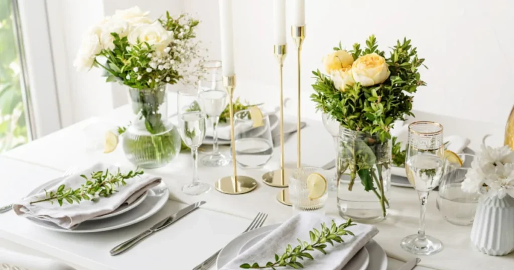 dining table inspiration with fresh flowers