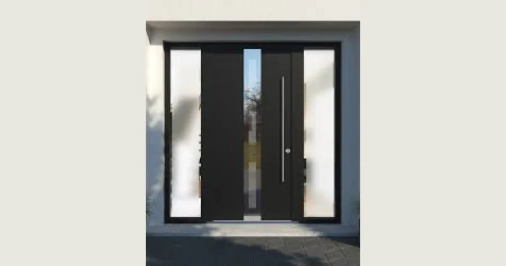 minimalist flush door with modern windows