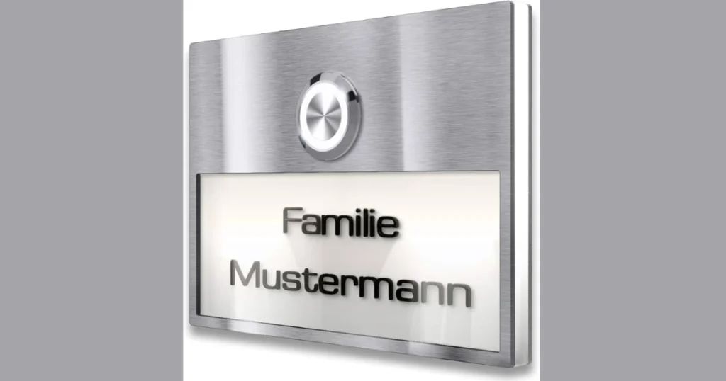 Integrated Door Bell with Name Plate