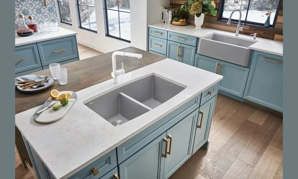 Granite composite kitchen sink idea for durability and texture