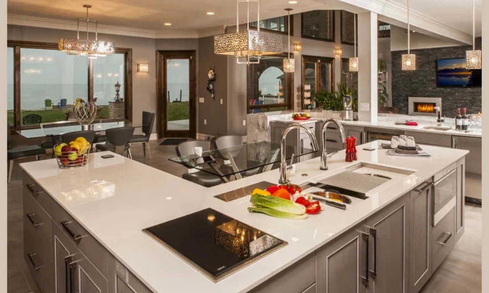 Workstation kitchen sink idea for a busy cooking space