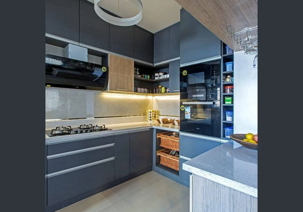 Compact Layout Kitchen Interior Idea