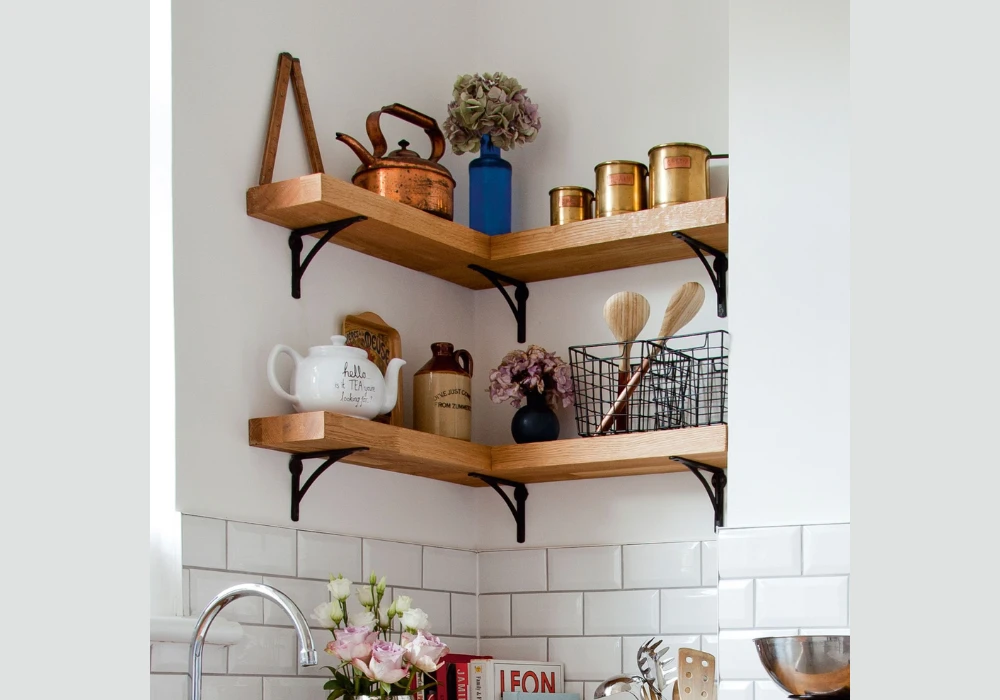 Corner Shelf Organizer Kitchen Idea