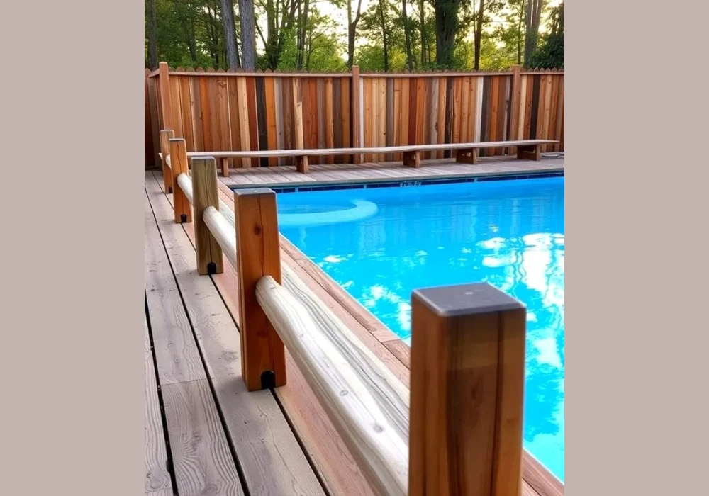 Customizable Wood Pool Railing Ideas for a Personal Touch