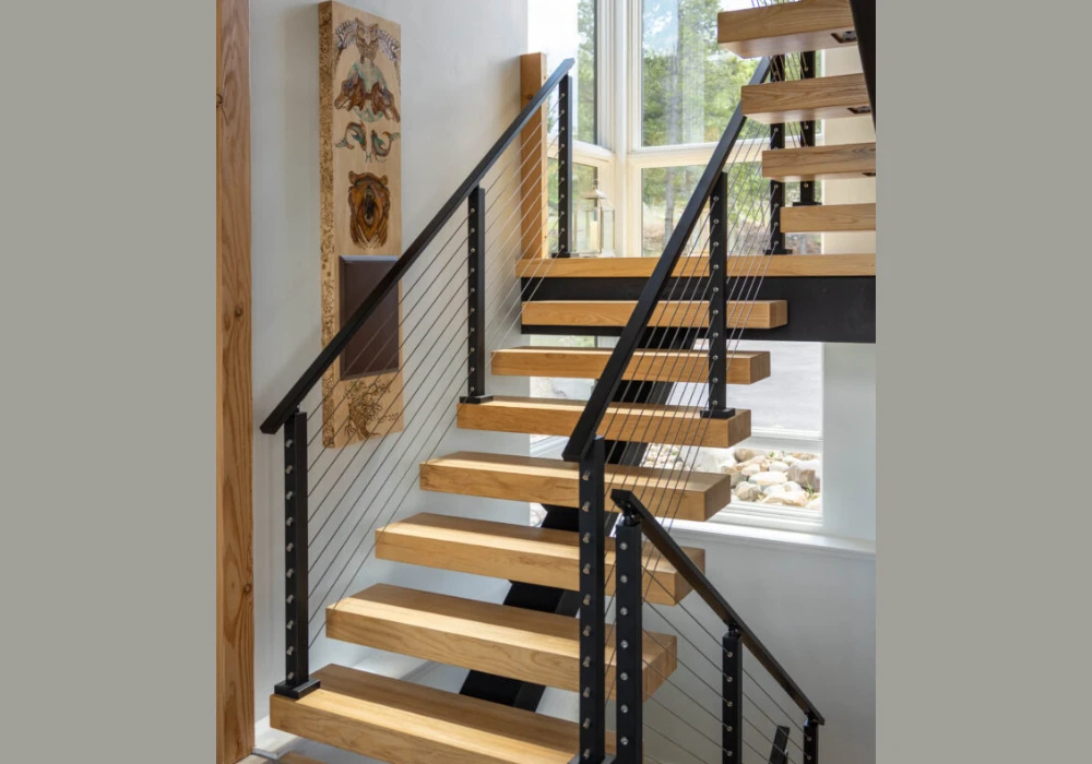 Floating Wood Stair Railing Ideas for a Clean, Airy Look