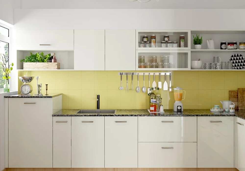 Glass Cabinet Door Kitchen Interior Idea