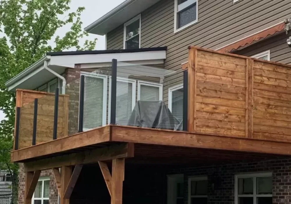 Glass Panels with Wooden Frames for a Natural Touch