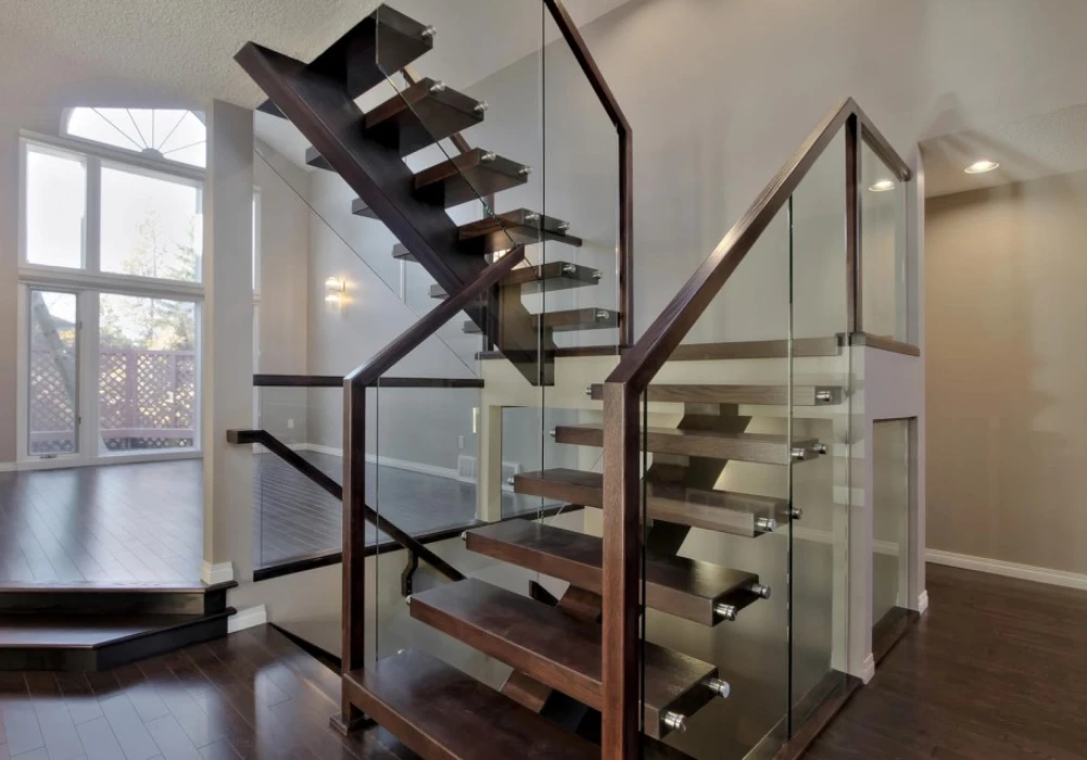 Glass Stair Railing Ideas with Side-Mounted Hardware