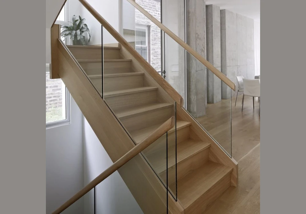 Glass and Wood Stair Railing Ideas for a Modern Farmhouse Feel