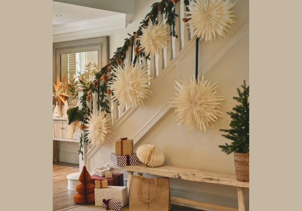 Layered Garland with Mixed Materials for Depth