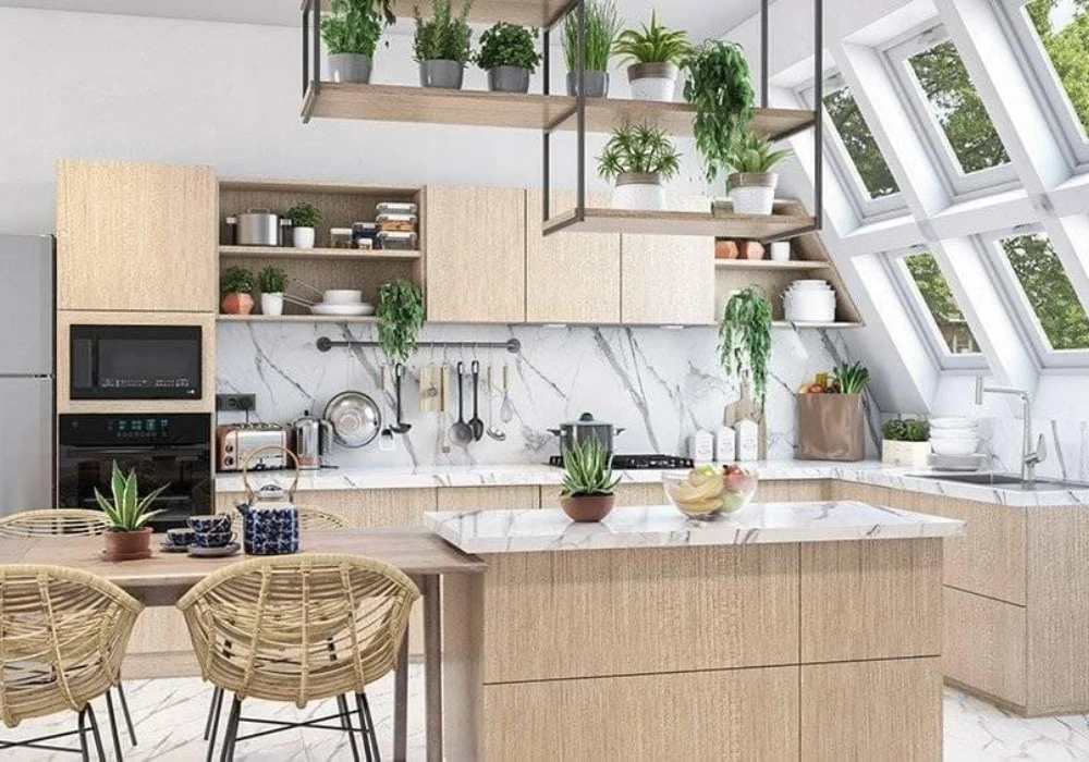 Natural Material Kitchen Interior Design Idea