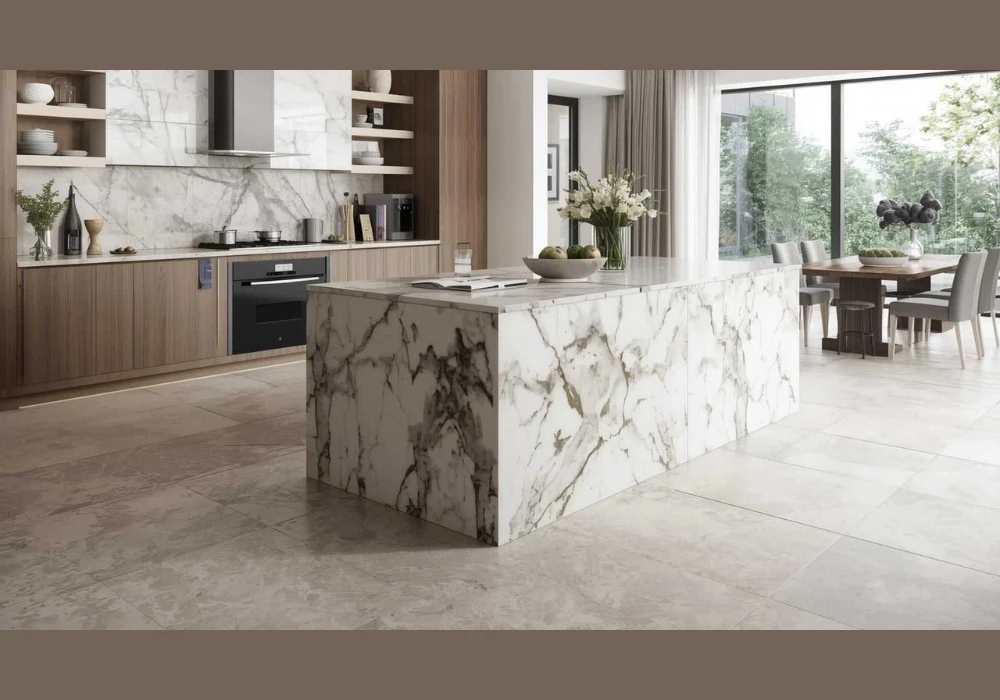 Marble Kitchen Flooring for an Elegant Finish