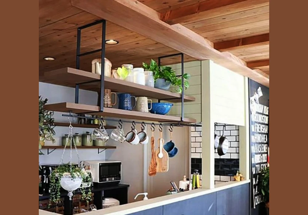 Hanging Kitchen Shelves for Vertical Space Use