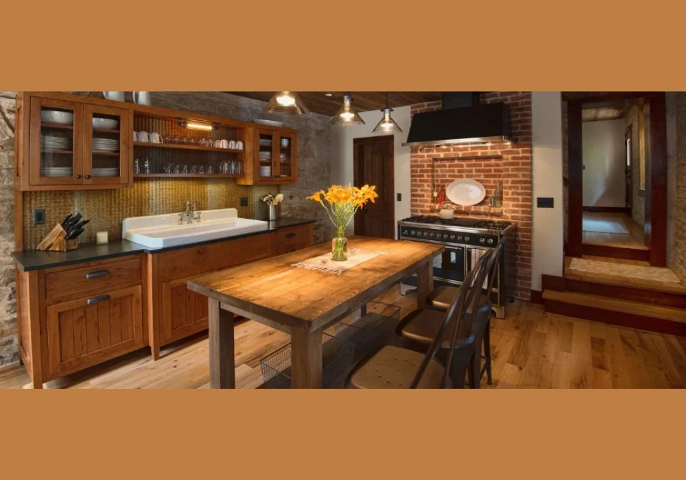 Rustic Wooden Kitchen Dining Table Idea