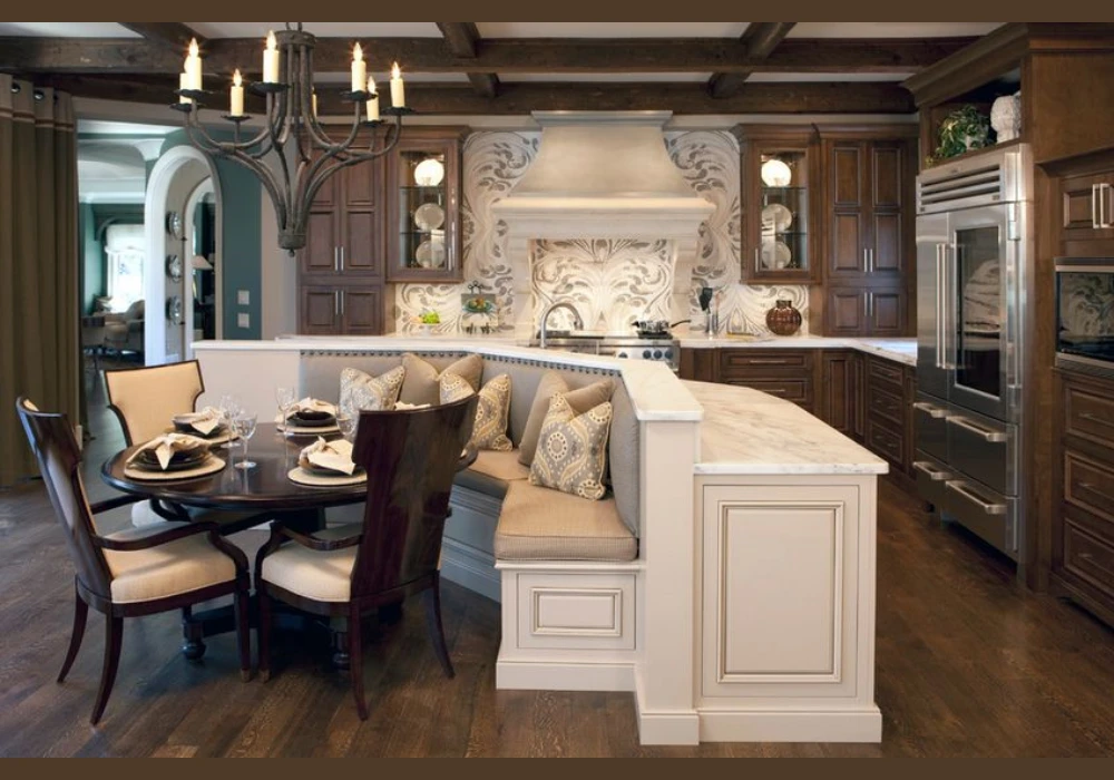 Corner Kitchen Dining Table Setup Idea