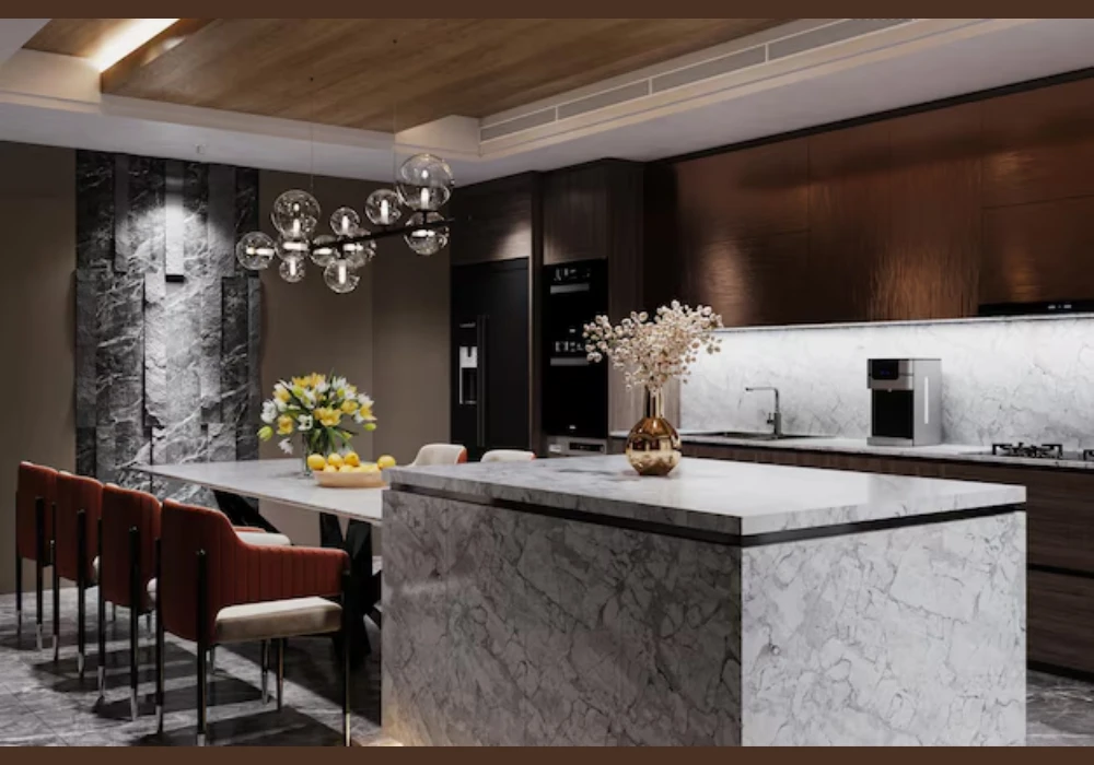 Luxury Marble Kitchen Dining Table Idea