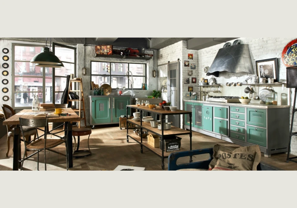 Industrial Style Kitchen Table Lighting Idea