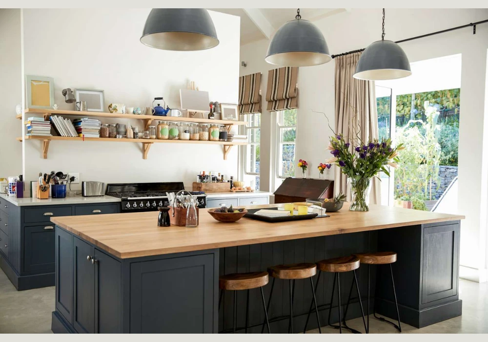 Install a Functional Kitchen Island for Better Workflow
