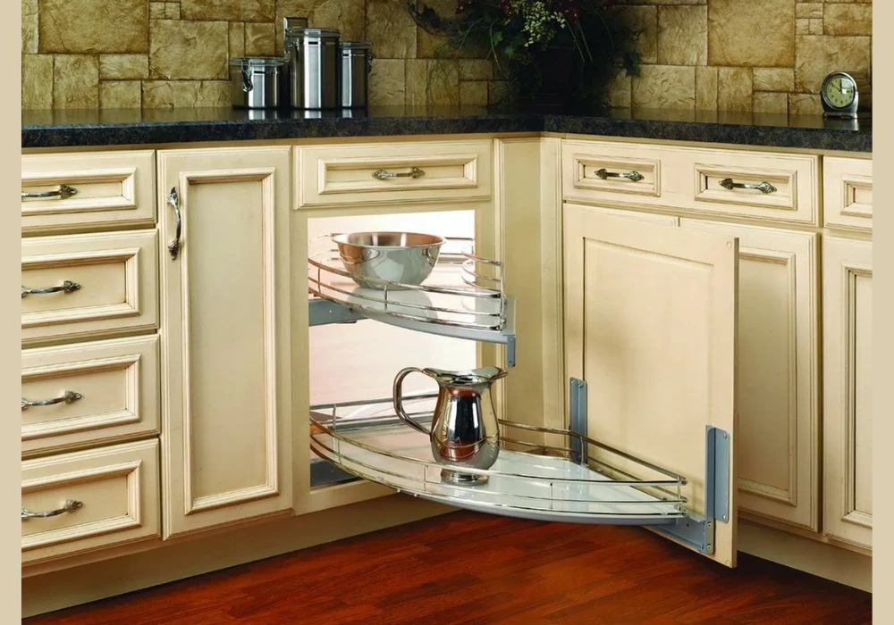 Maximize Corner Cabinet Storage with Pull Out Trays