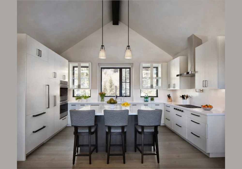 Mini Pendant Lights Over the Kitchen Island