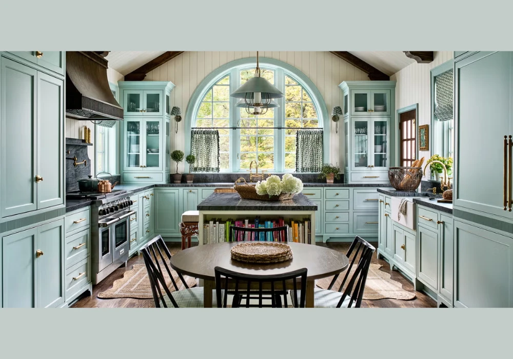 L Shaped Kitchen Island Design for Extra Workspace