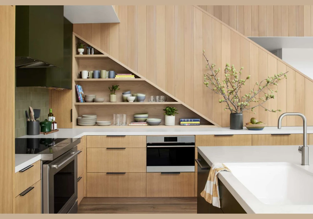 Wooden Kitchen Shelf Ideas for Warm Natural Feel