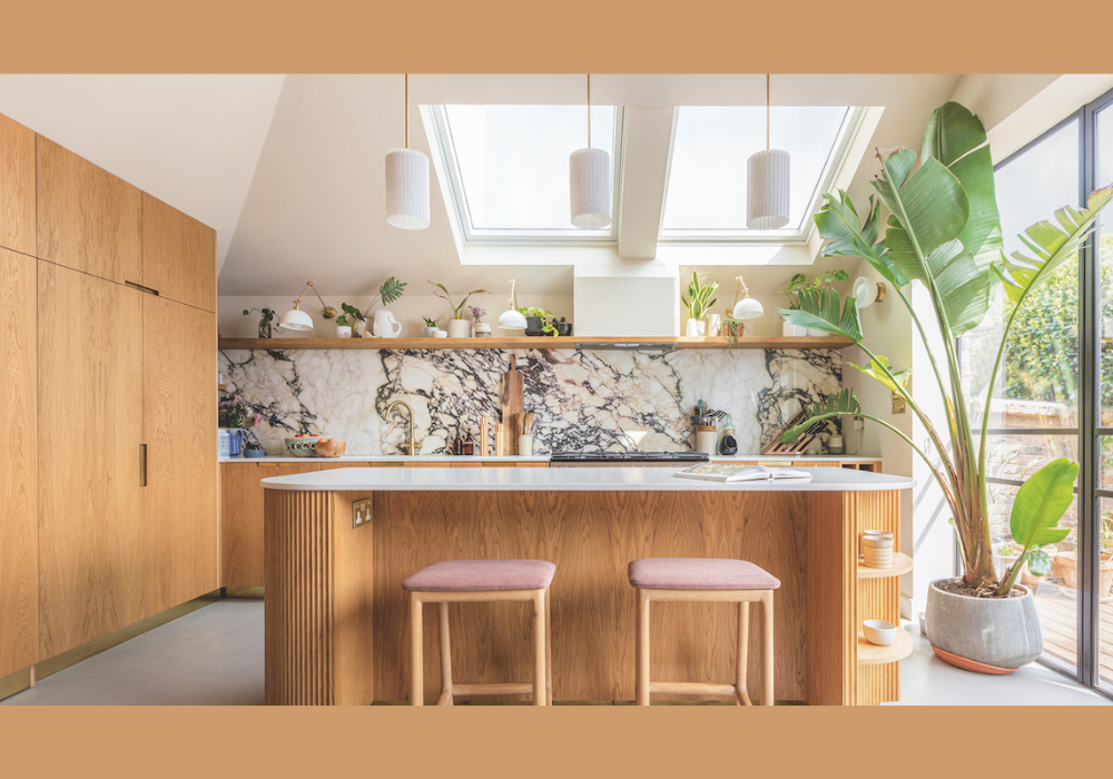 Kitchen Herb Plant Display for a Fresh and Functional Island Decoration