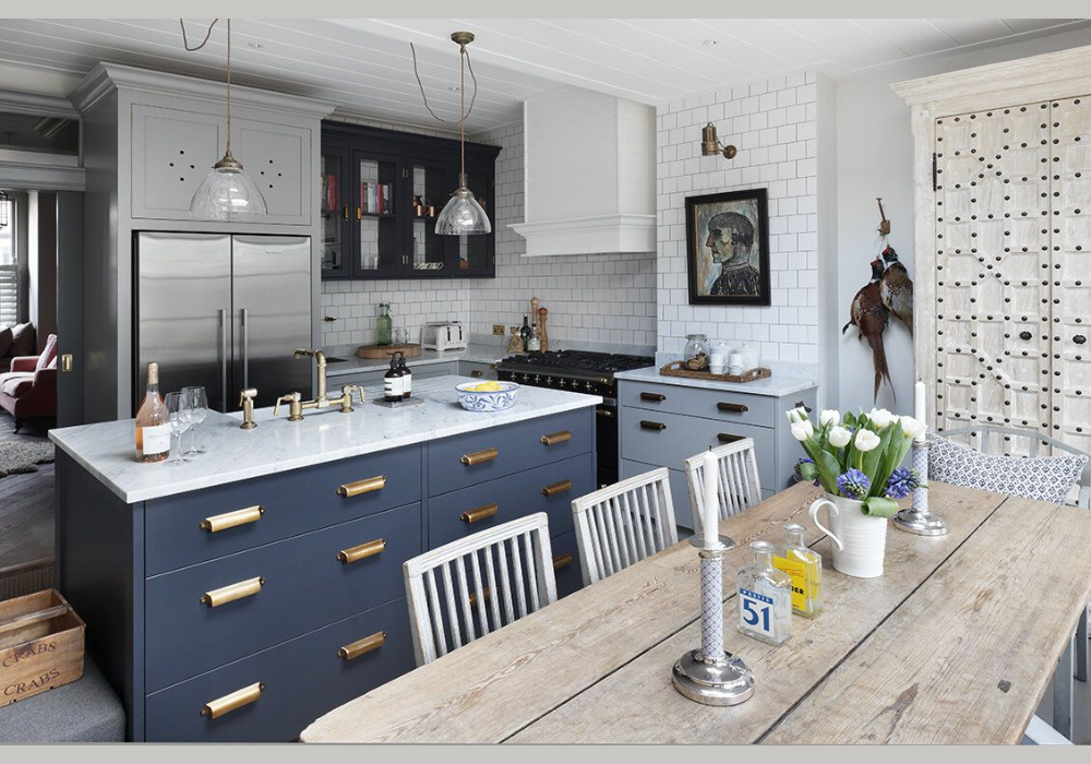 Bar Setup and Entertaining Display for a Stylish and Functional Island Corner