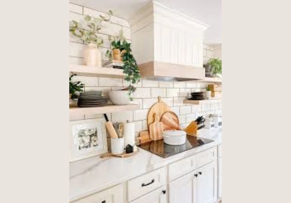 Layered Kitchen Counter Decor with Backsplash Styling