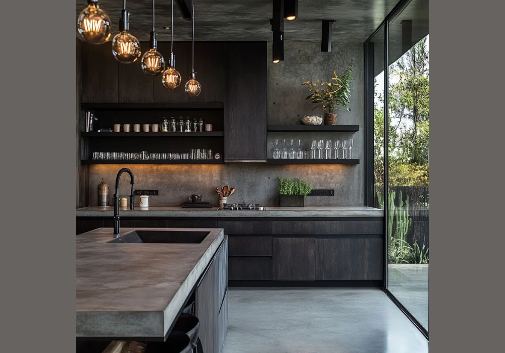 Concrete Kitchen Countertops Ideas for Industrial Style Kitchens