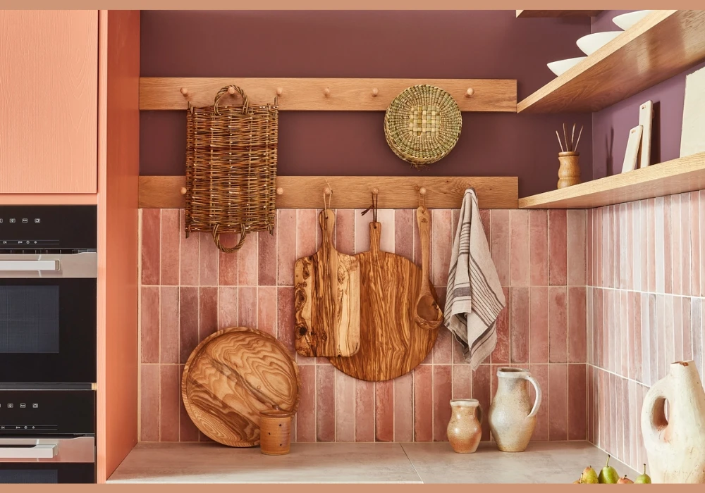 Wooden Accents for Warm Kitchen Countertop Decoration