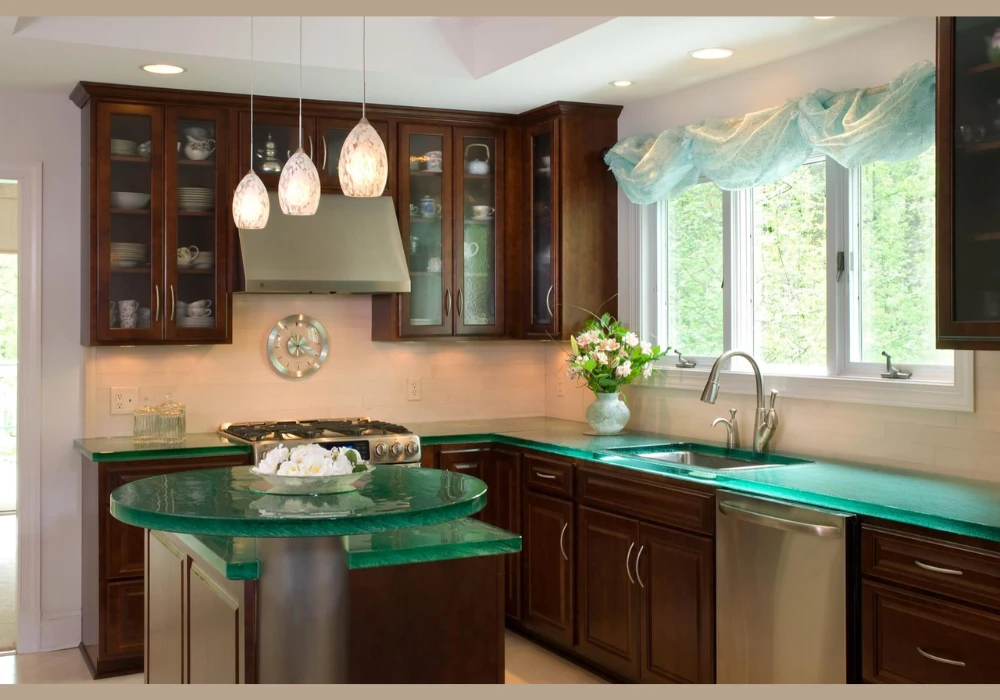 Glass Kitchen Counter Ideas for Stylish Display Kitchens