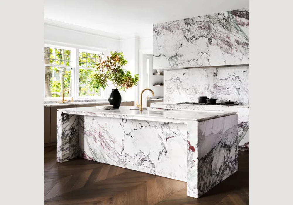 Waterfall Edge Kitchen Counter Ideas for Modern Style